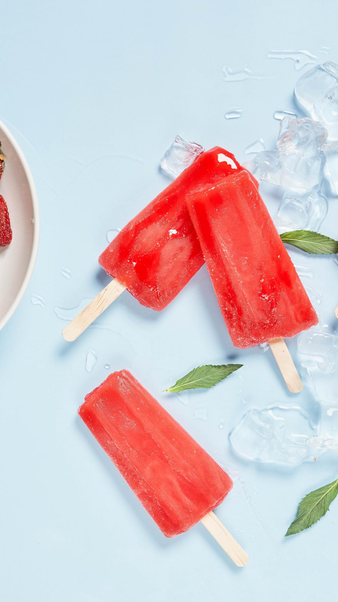 Popsicles Ice-cream Ice Dessert Strawberry