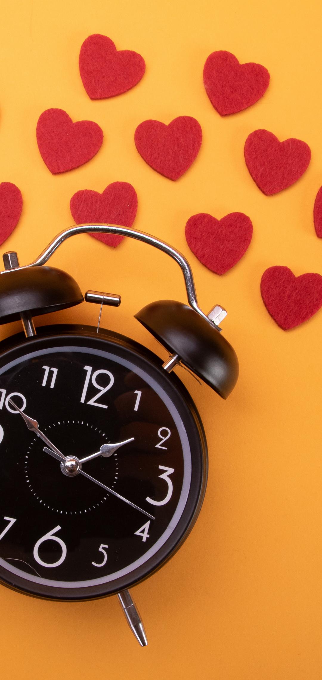 Clock Alarm-clock Time Hearts Orange