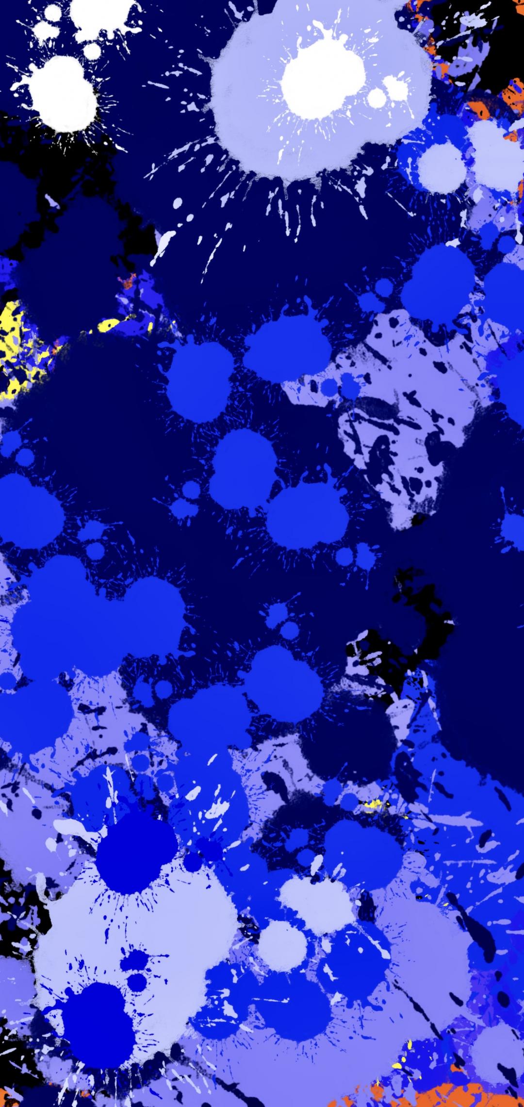 Paint Spots Splashes Drips Abstraction Blue