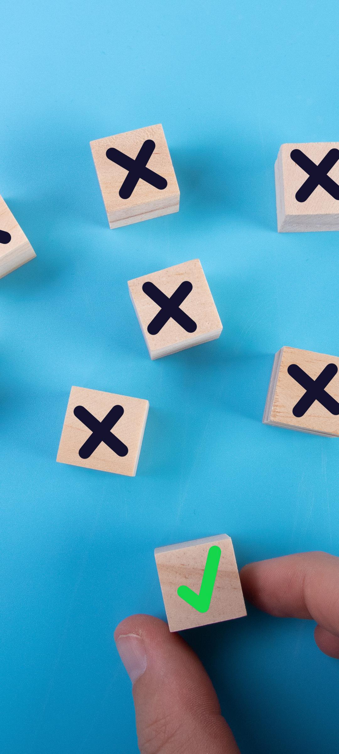 Choice Cubes Symbols Hand Blue