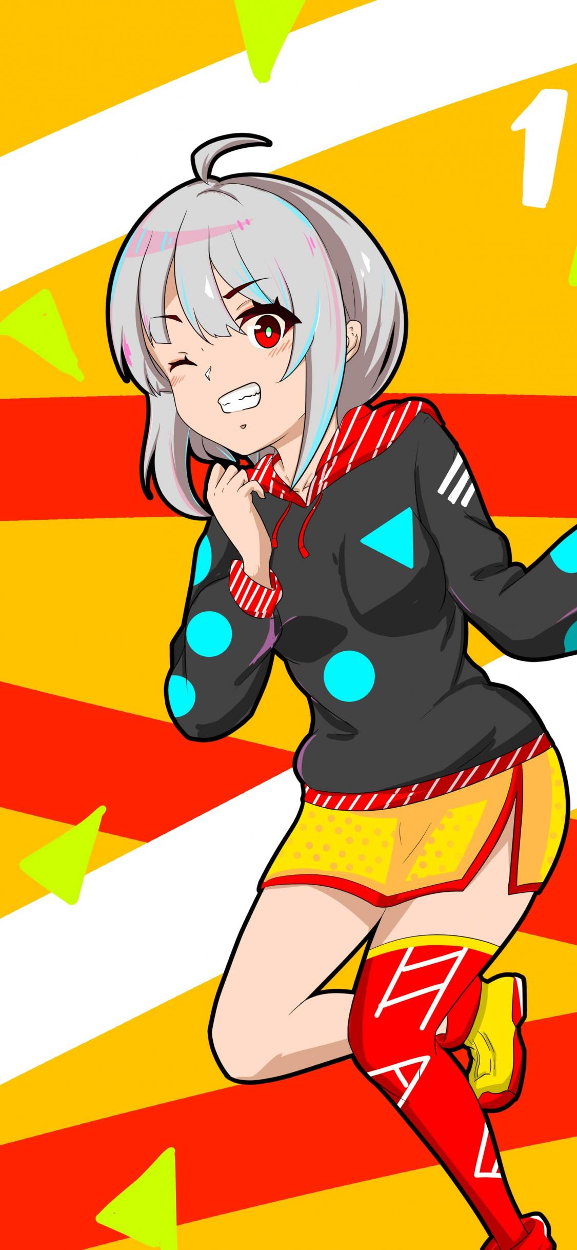 Girl Smile Gesture Anime Art Cartoon Bright