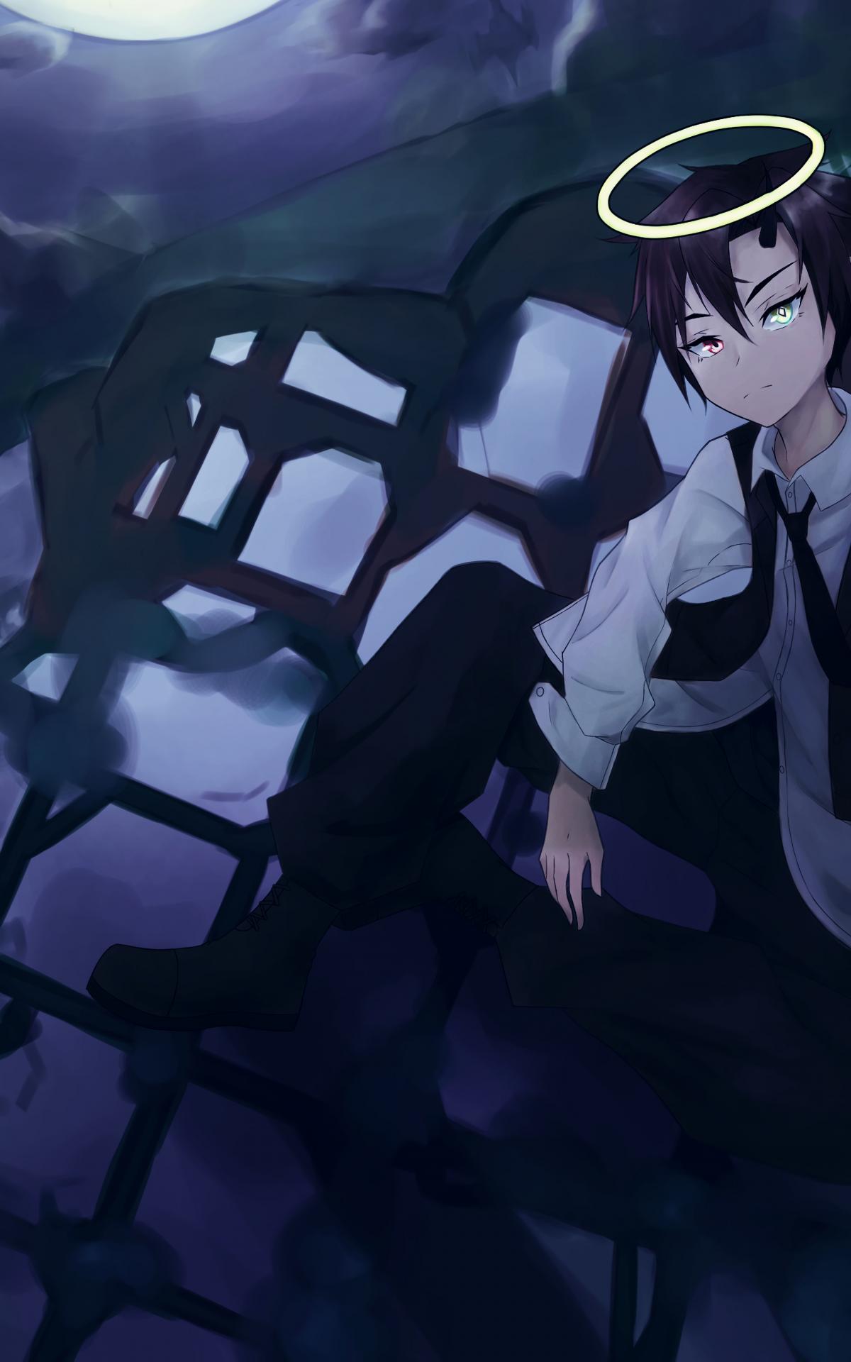 Guy Halo Angel Heterochromia Anime Art Cartoon