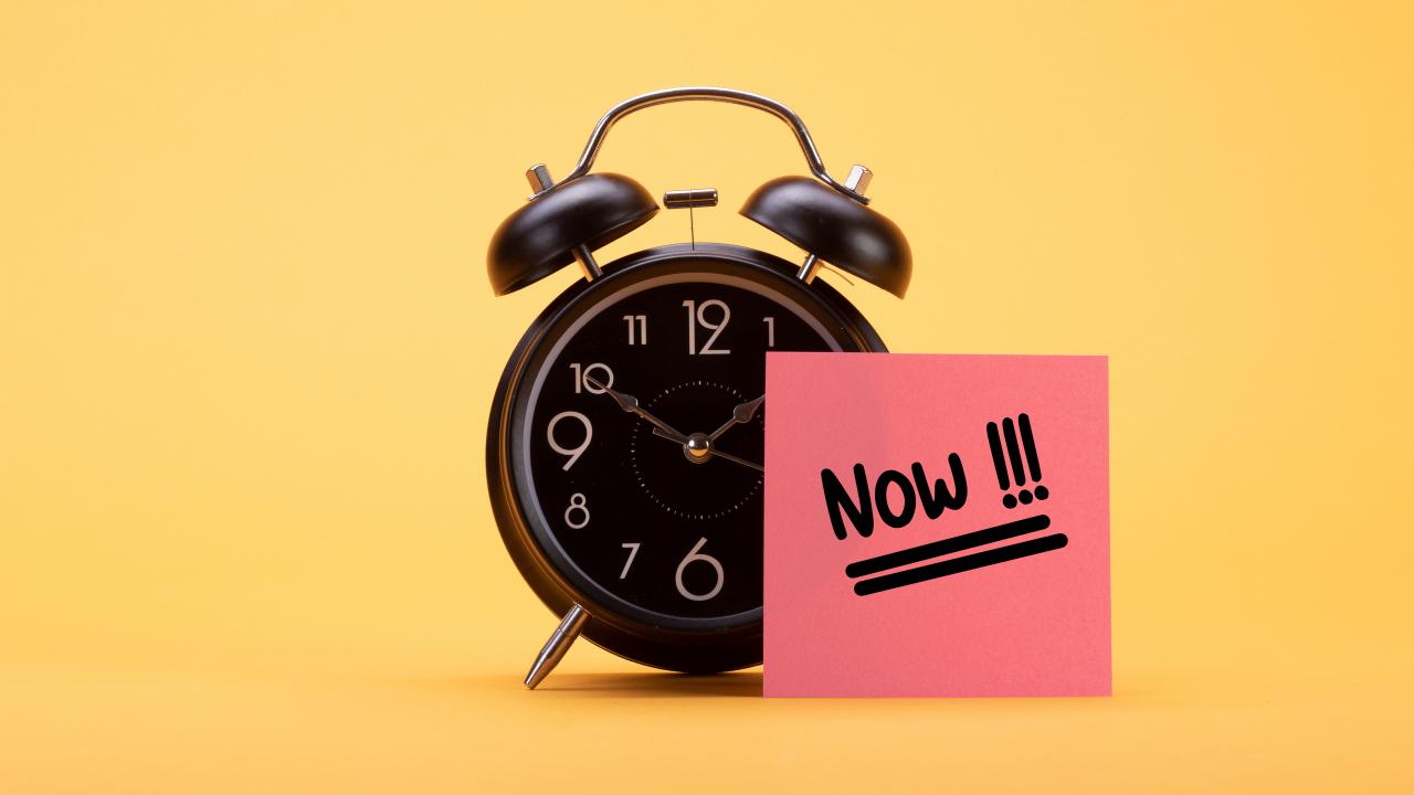 Now Word Motivation Clock Time