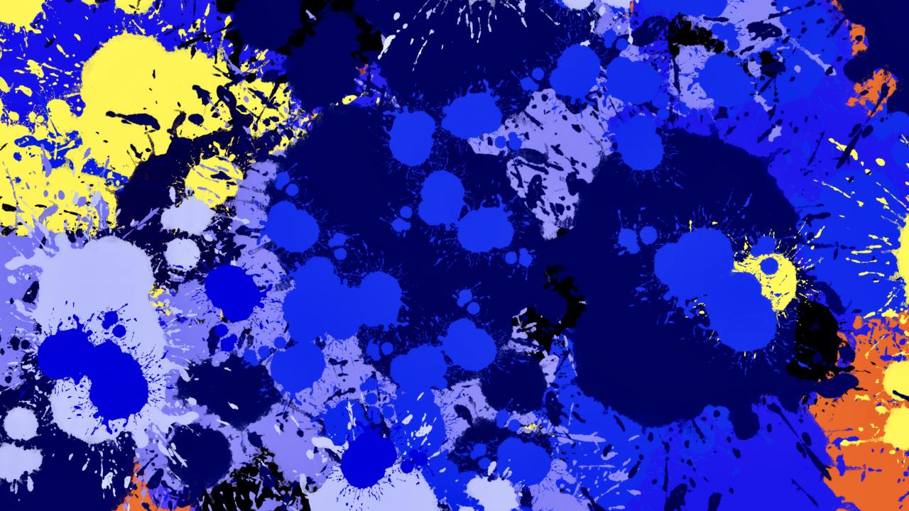 Paint Spots Splashes Drips Abstraction Blue