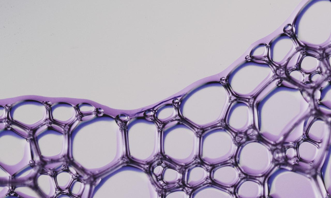 Liquid Bubbles Purple Macro