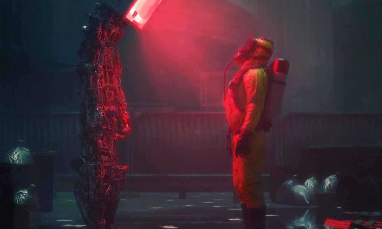 Man Suit Protection Robot Screen Apocalypse