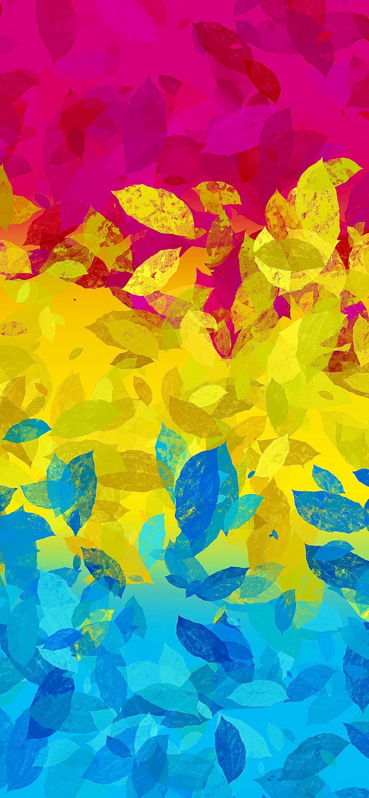 Leaves Spots Stripes Abstraction Colorful Bright