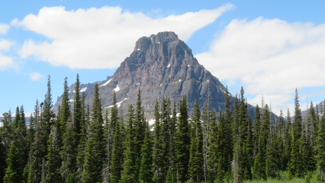 Mountain Forest Trees Clouds Nature Landscape