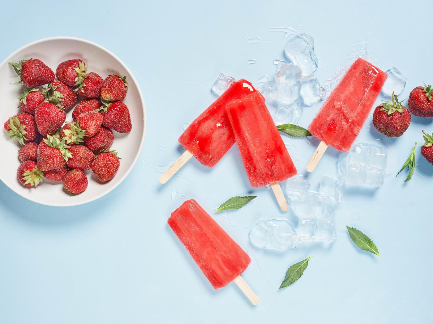 Popsicles Ice-cream Ice Dessert Strawberry