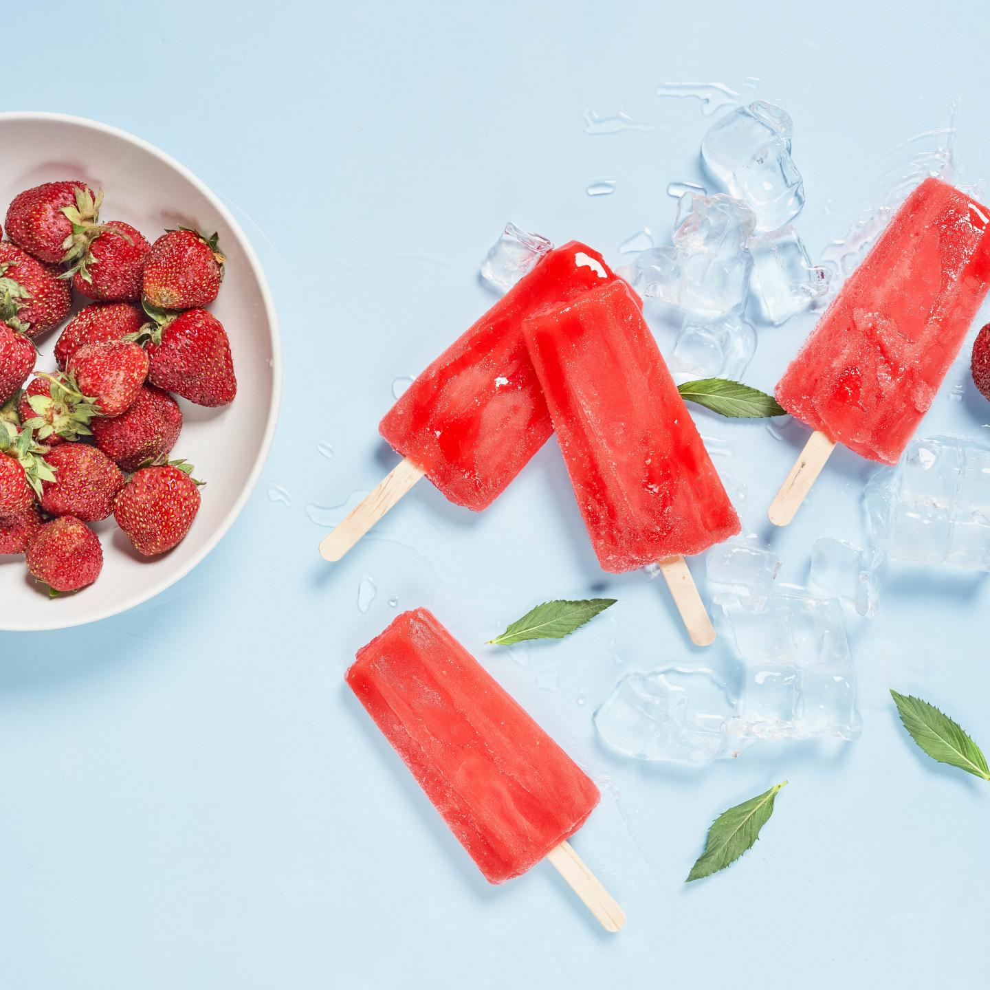 Popsicles Ice-cream Ice Dessert Strawberry