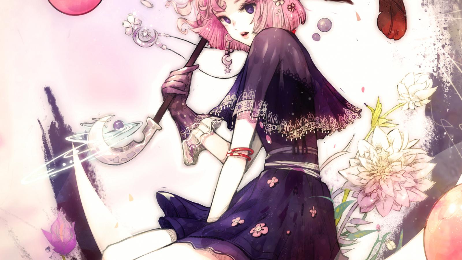 Girl Hat Umbrella Anime Art
