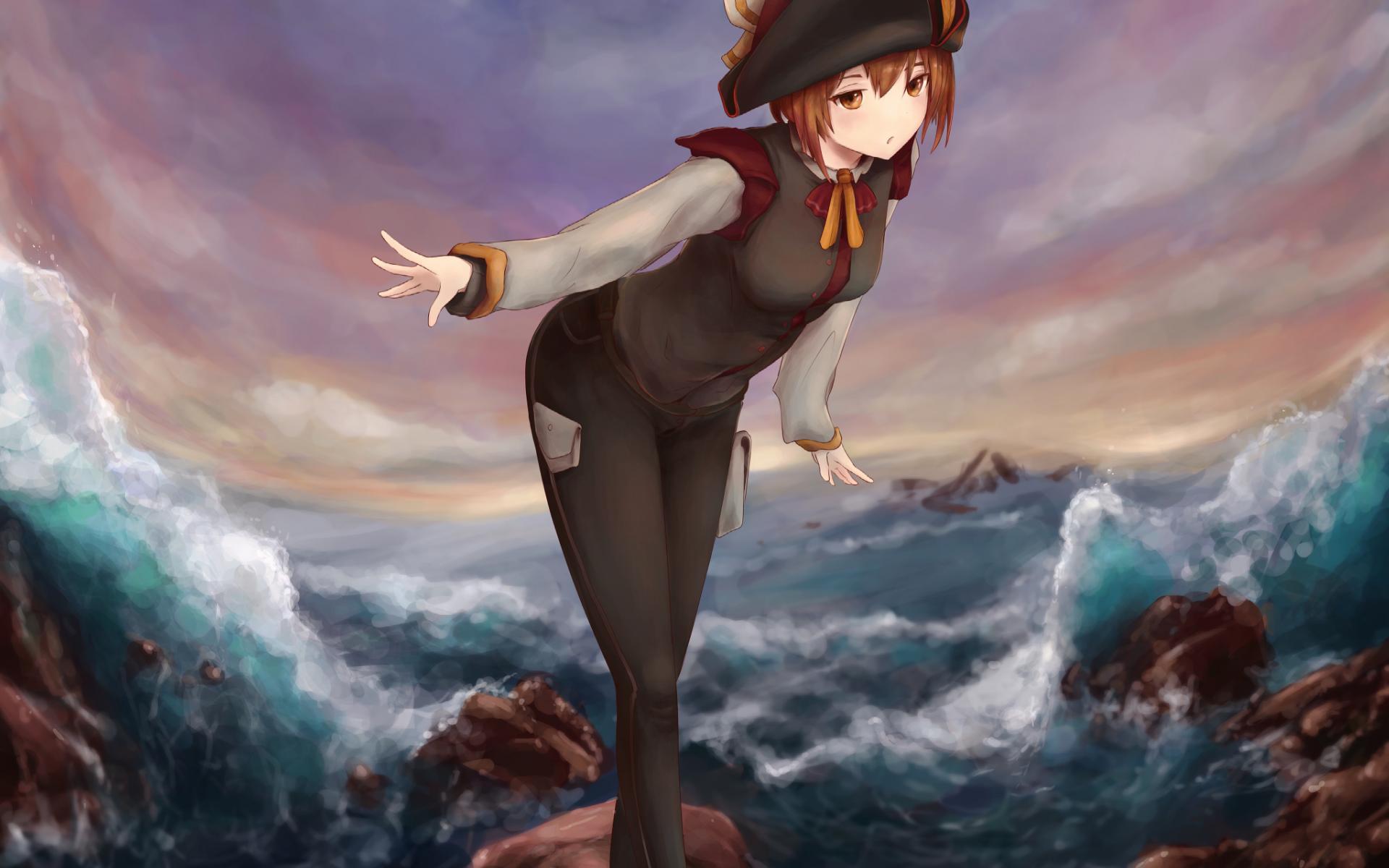 Girl Glance Pose Anime