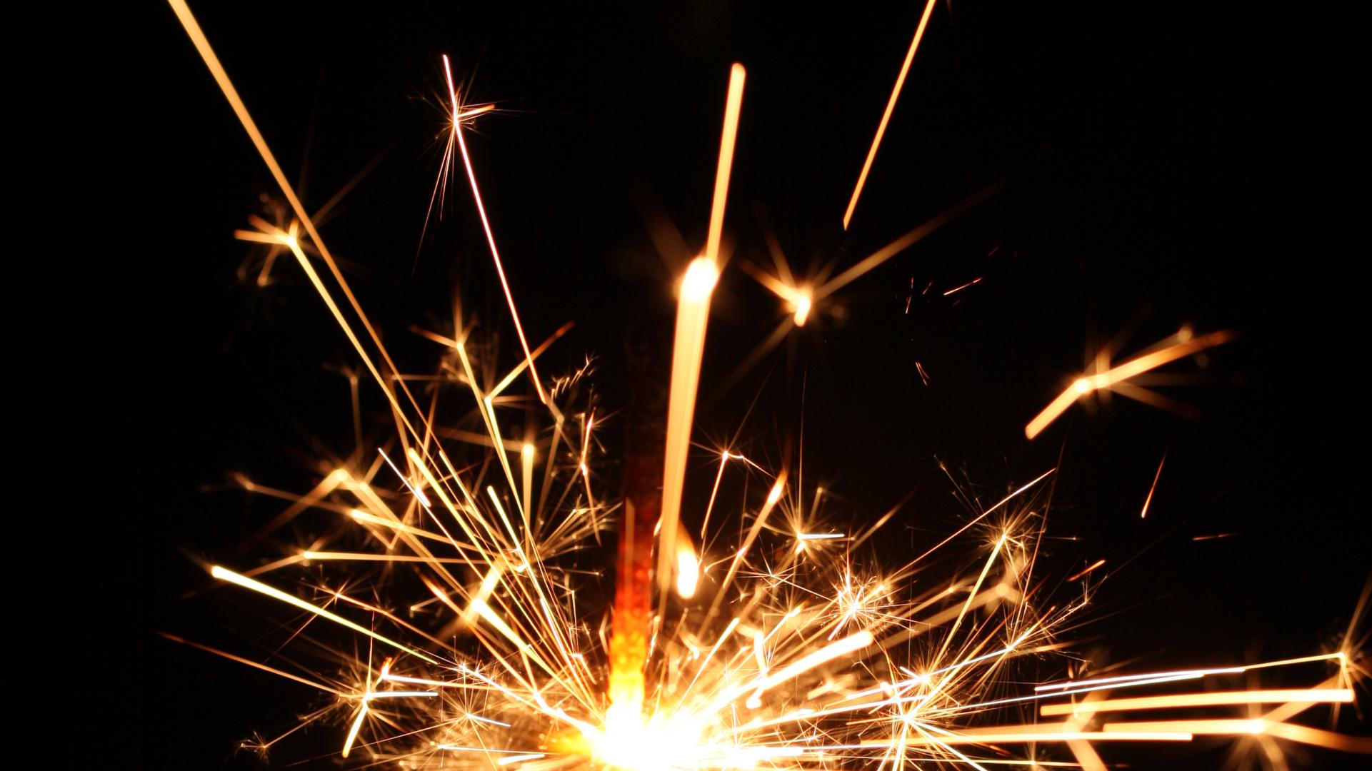 Sparkler Sparks Light Holiday Dark