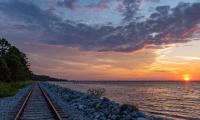 Rails Railroad Coast Twilight
