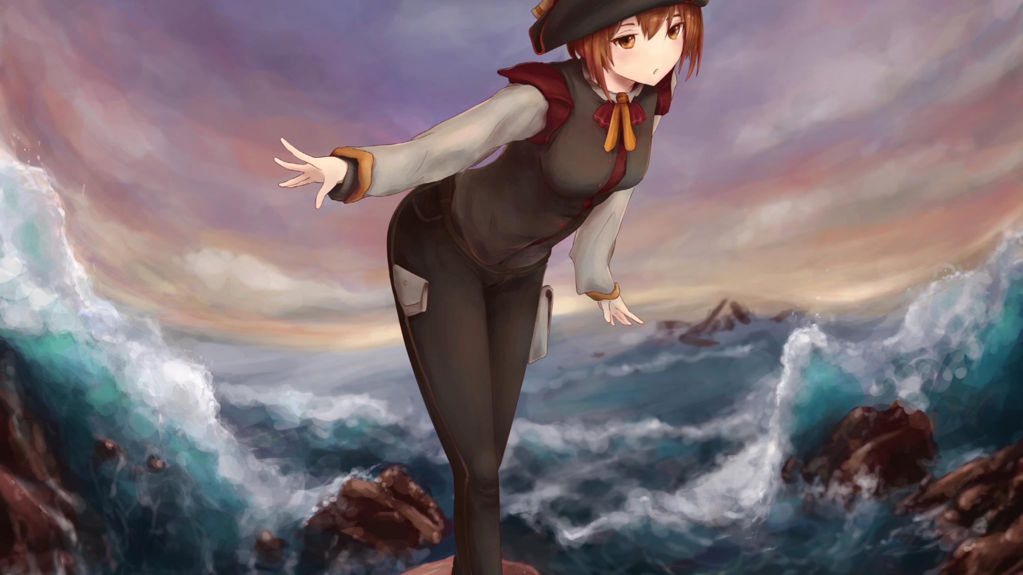 Girl Glance Pose Anime