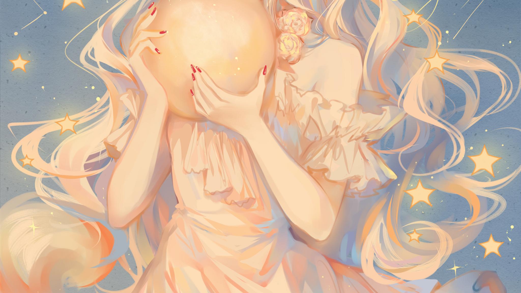 Girl Neko Ears Heterochromia Anime Art