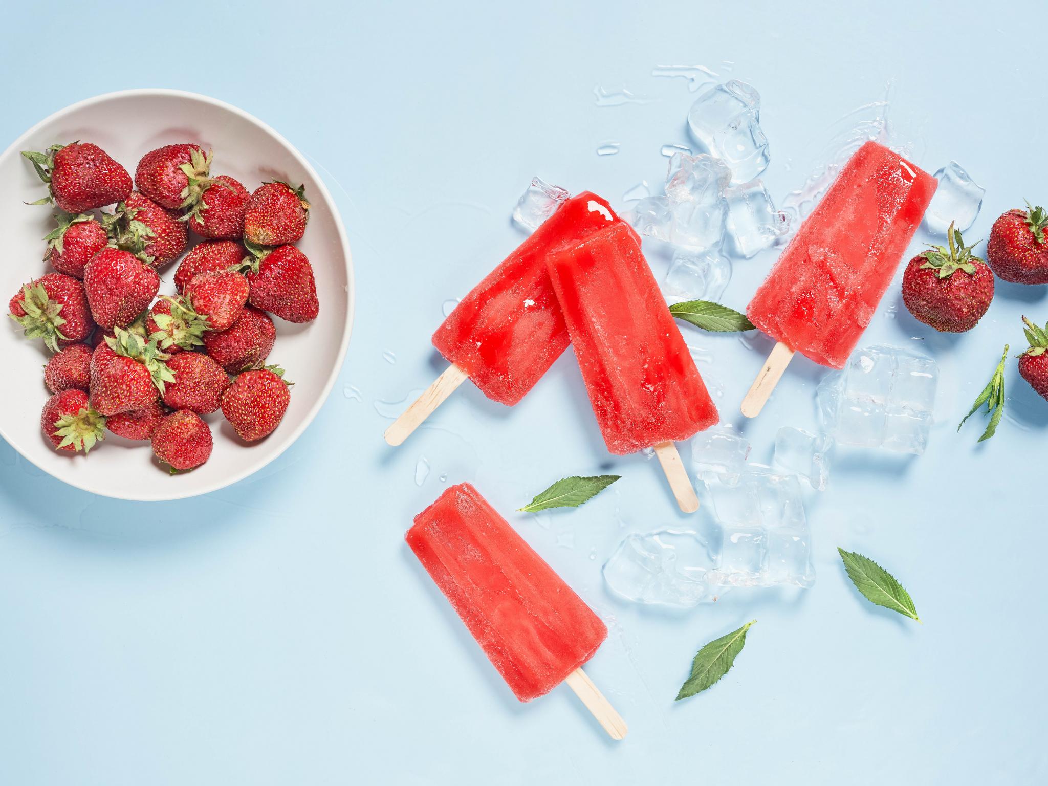 Popsicles Ice-cream Ice Dessert Strawberry