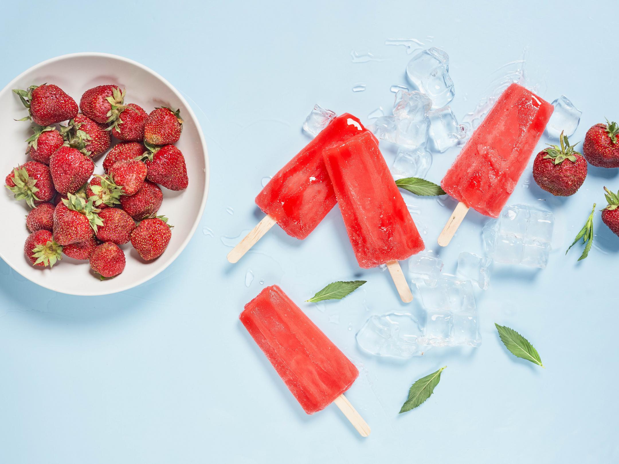 Popsicles Ice-cream Ice Dessert Strawberry