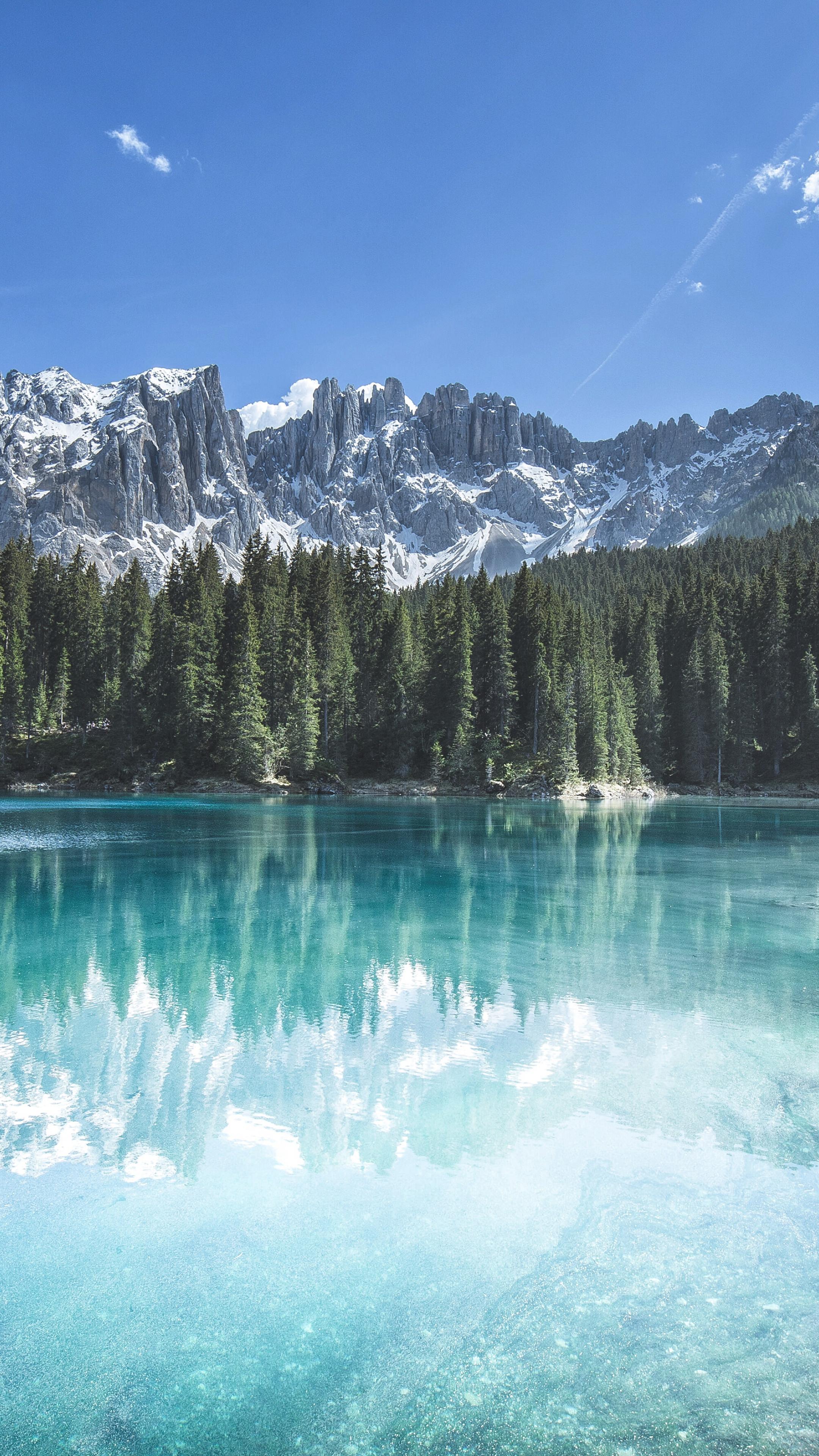 Mountains Forest Trees Lake Reflection Landscape