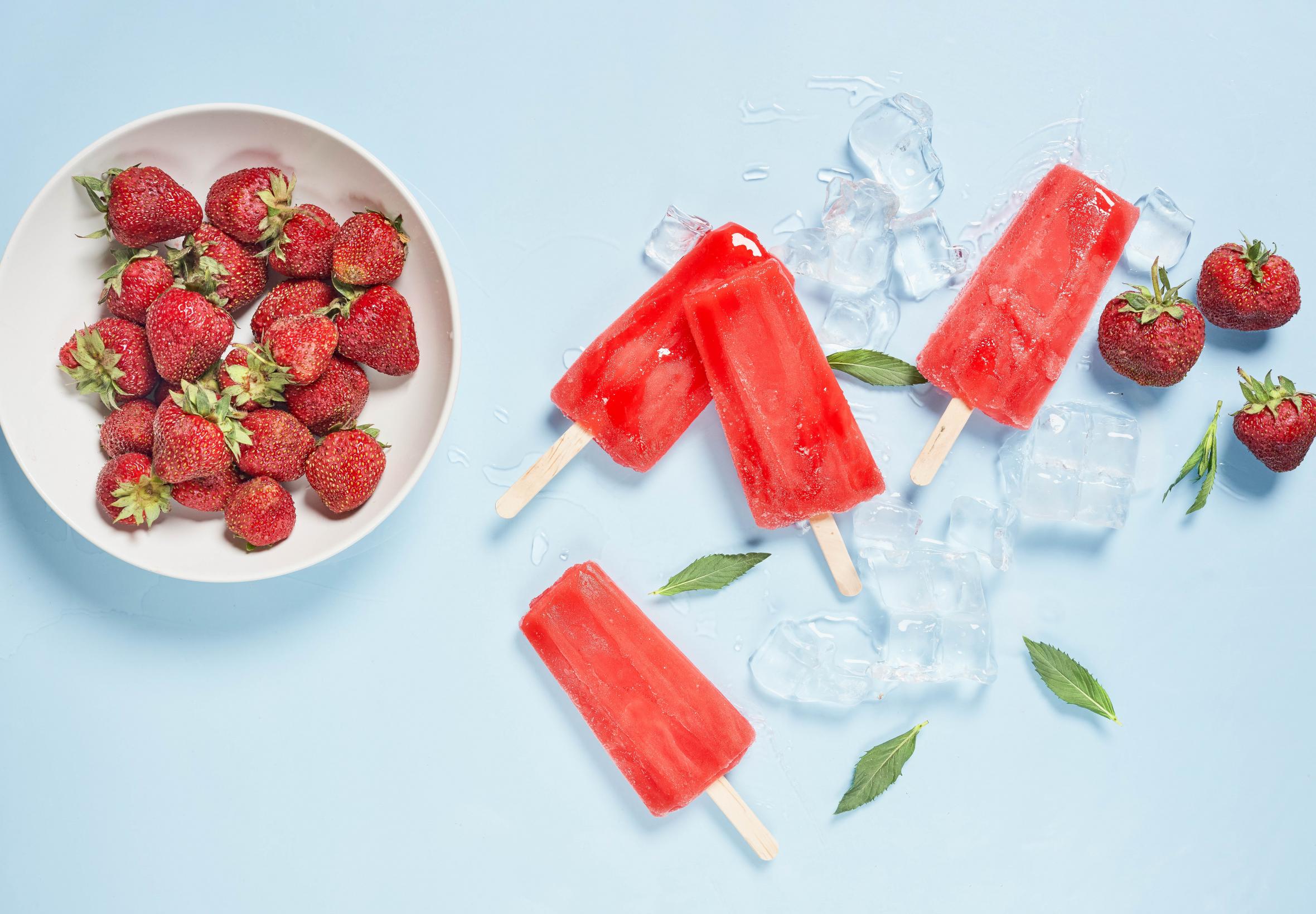 Popsicles Ice-cream Ice Dessert Strawberry