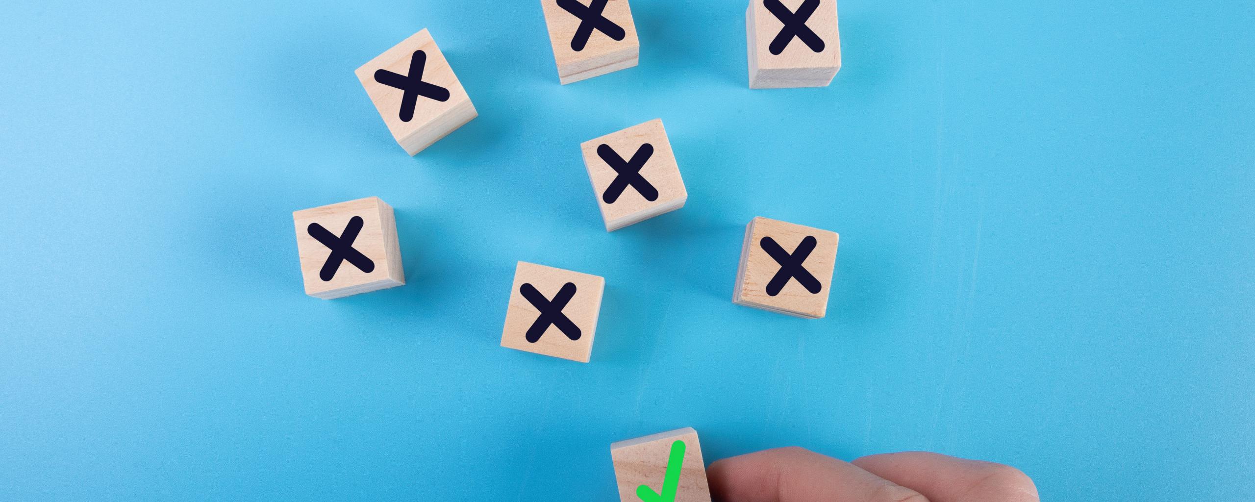 Choice Cubes Symbols Hand Blue
