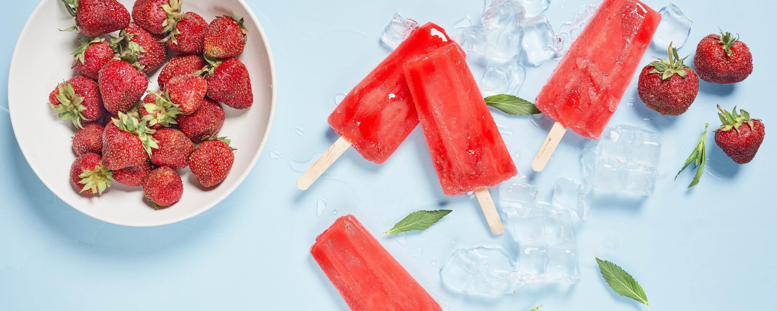 Popsicles Ice-cream Ice Dessert Strawberry