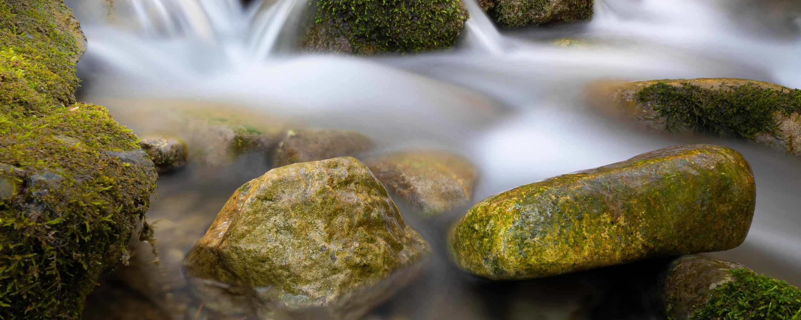 River Stream Stones Moss Water Long-exposure