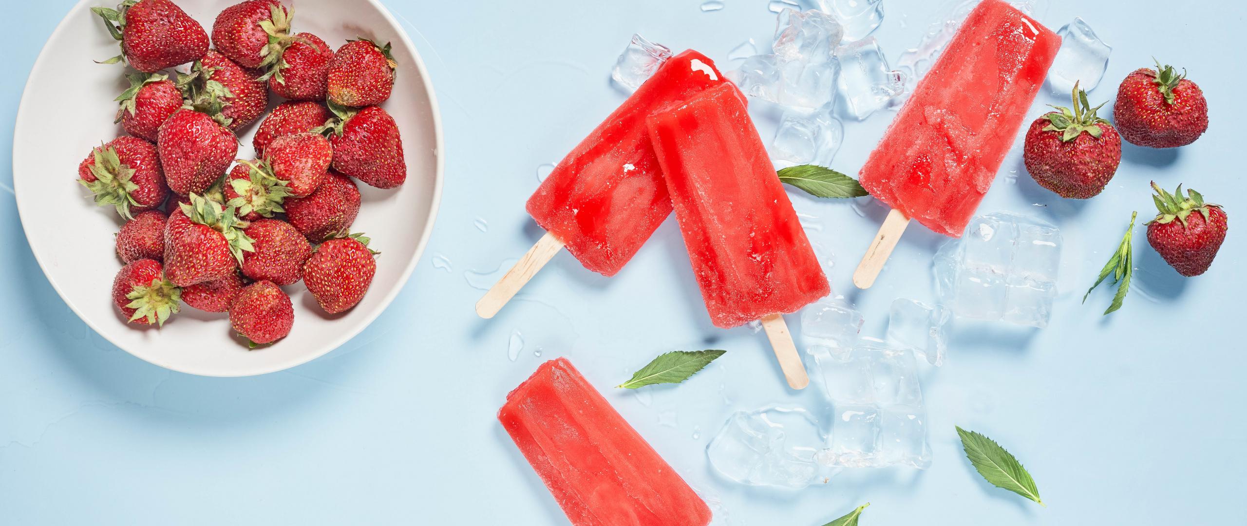 Popsicles Ice-cream Ice Dessert Strawberry