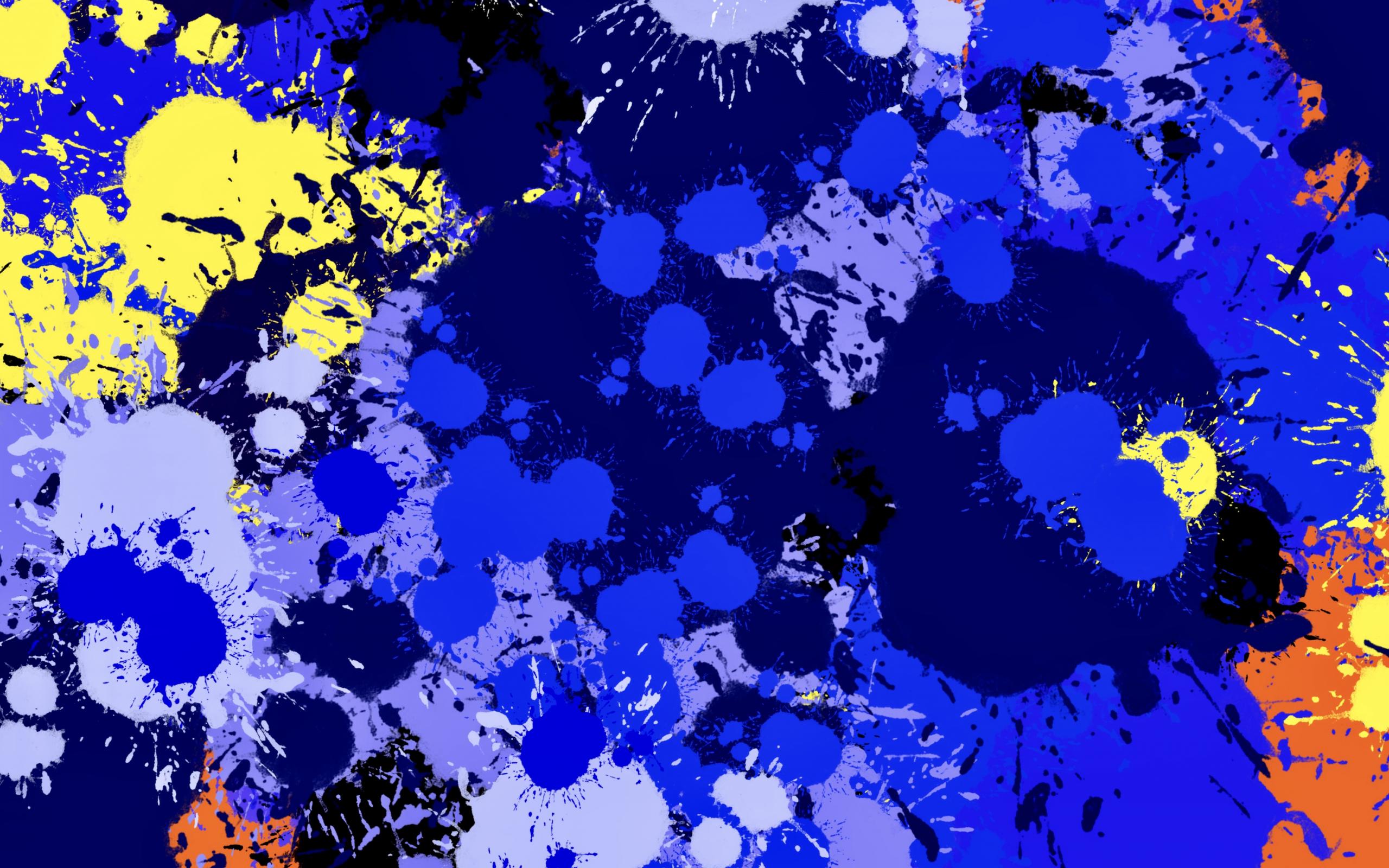 Paint Spots Splashes Drips Abstraction Blue