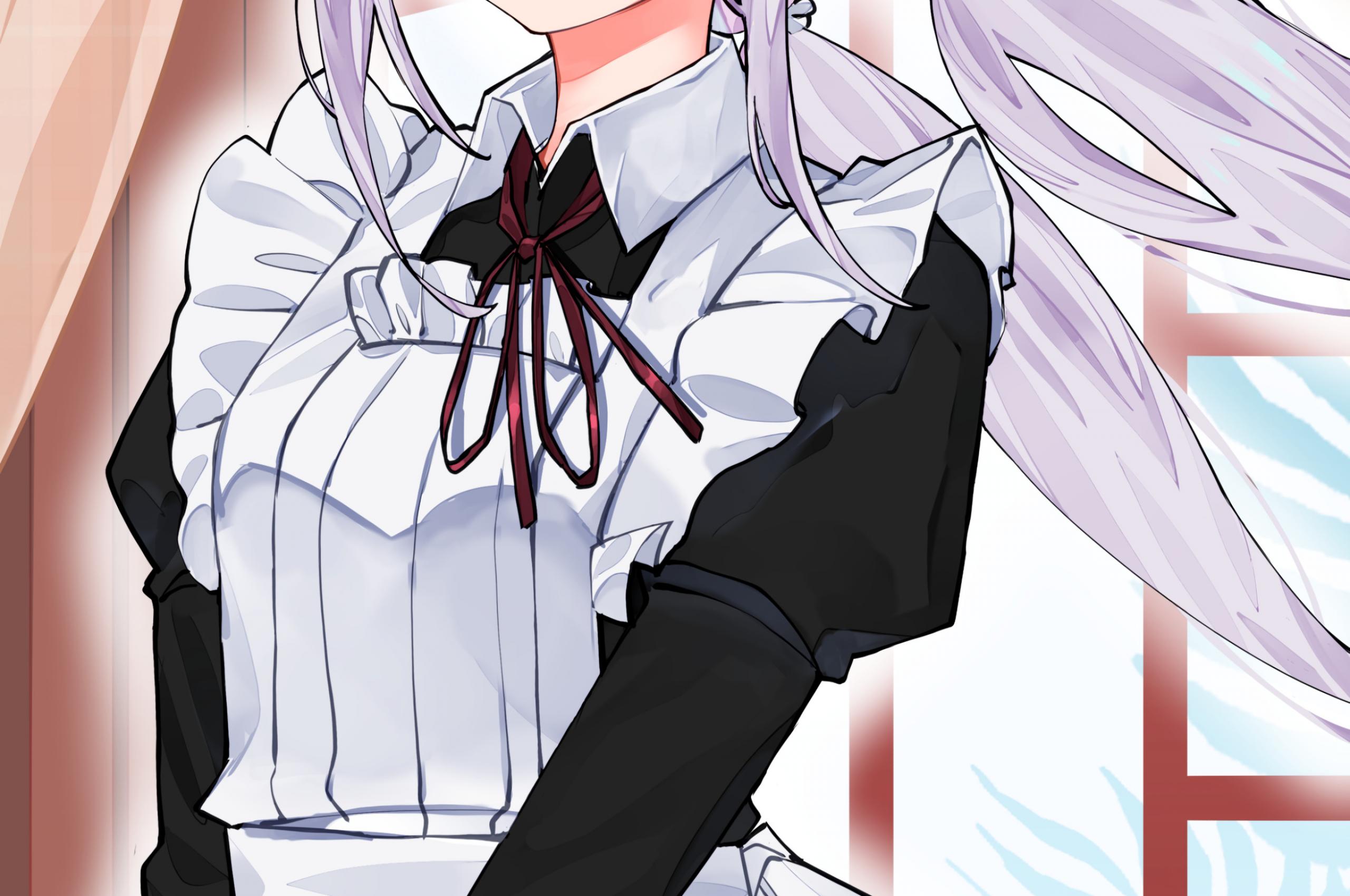 Girl Maid Uniform Glasses Anime