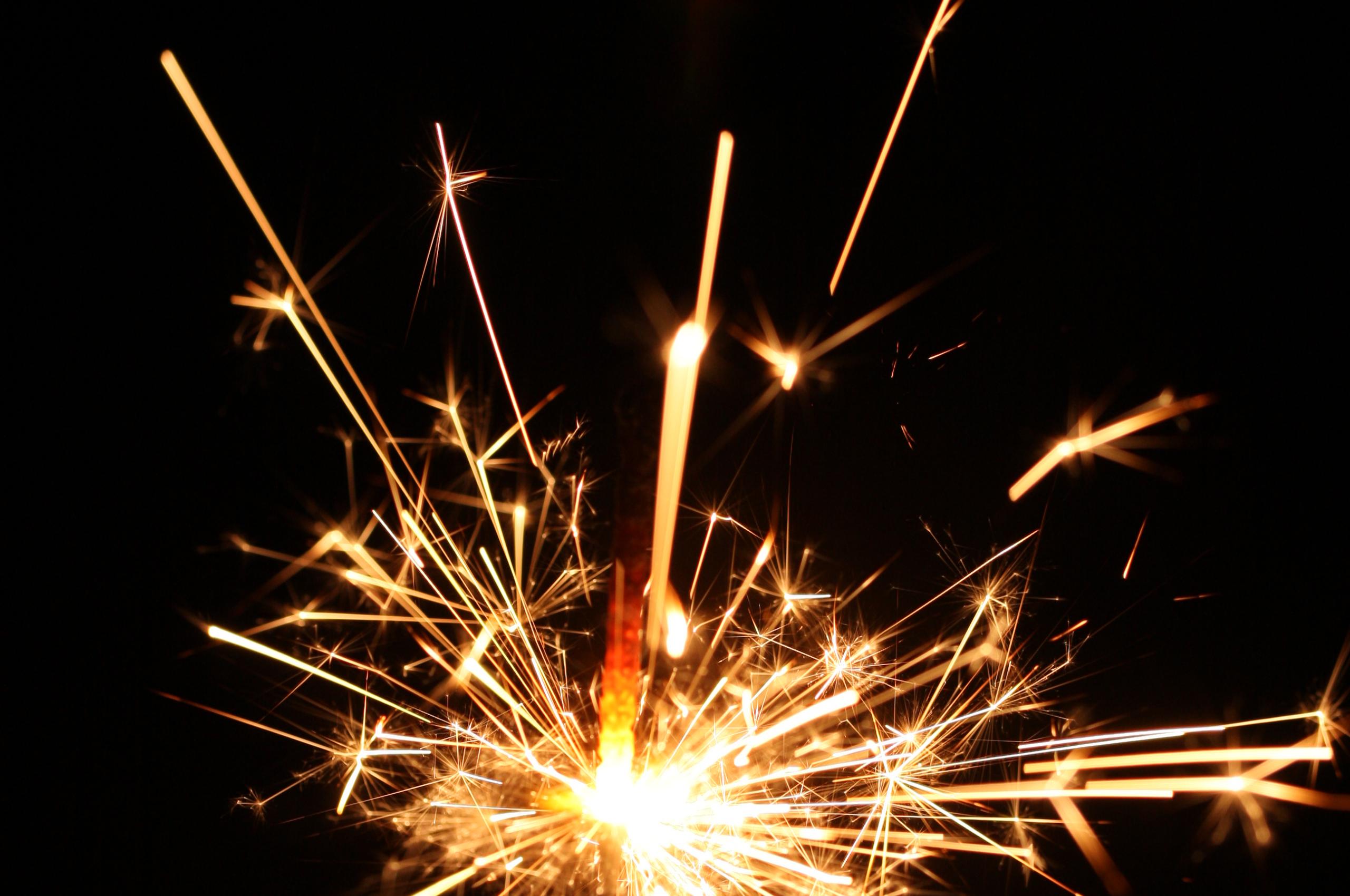 Sparkler Sparks Light Holiday Dark
