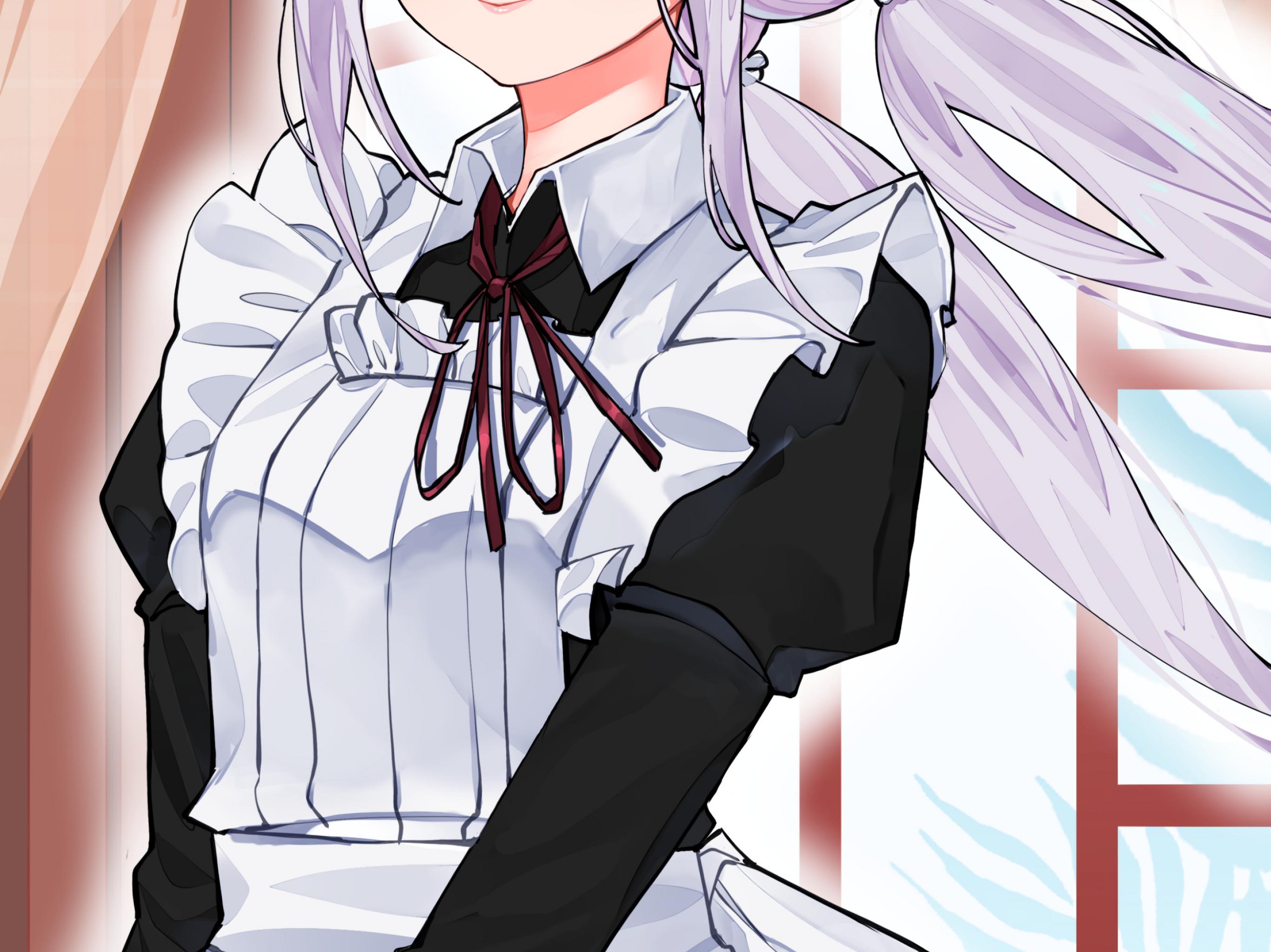 Girl Maid Uniform Glasses Anime