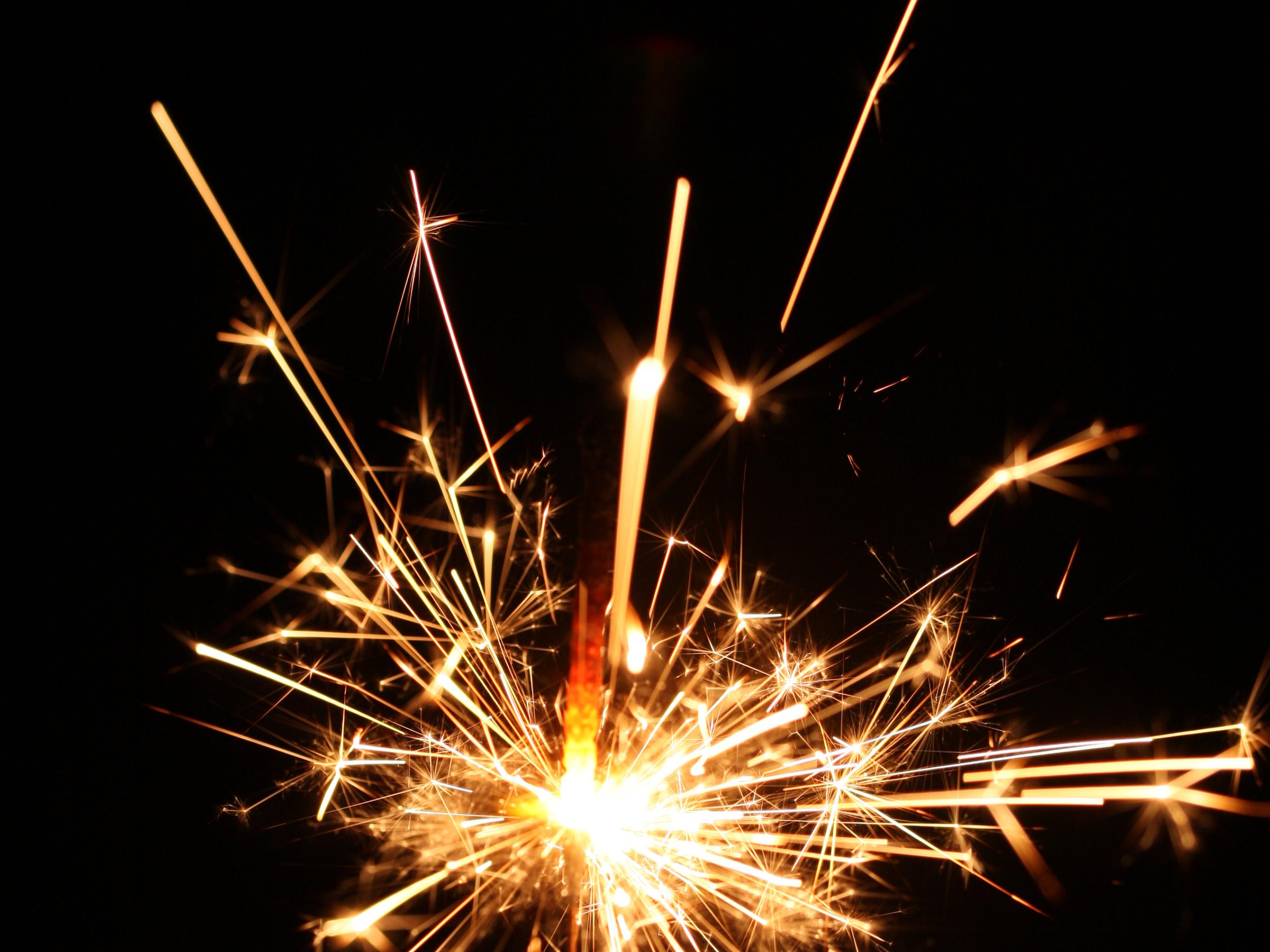 Sparkler Sparks Light Holiday Dark