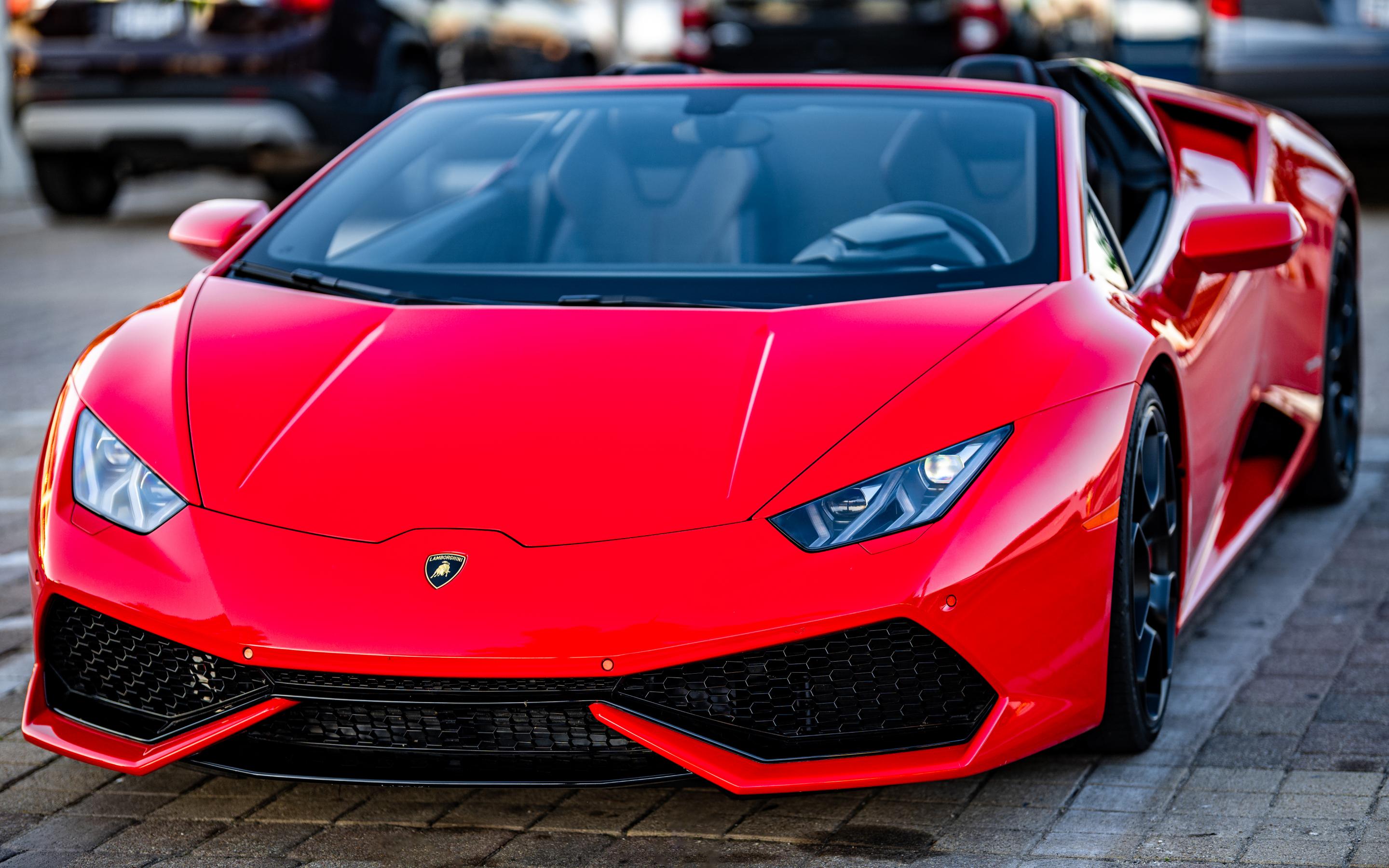 Lamborghini Car Sports-car Red Front-view
