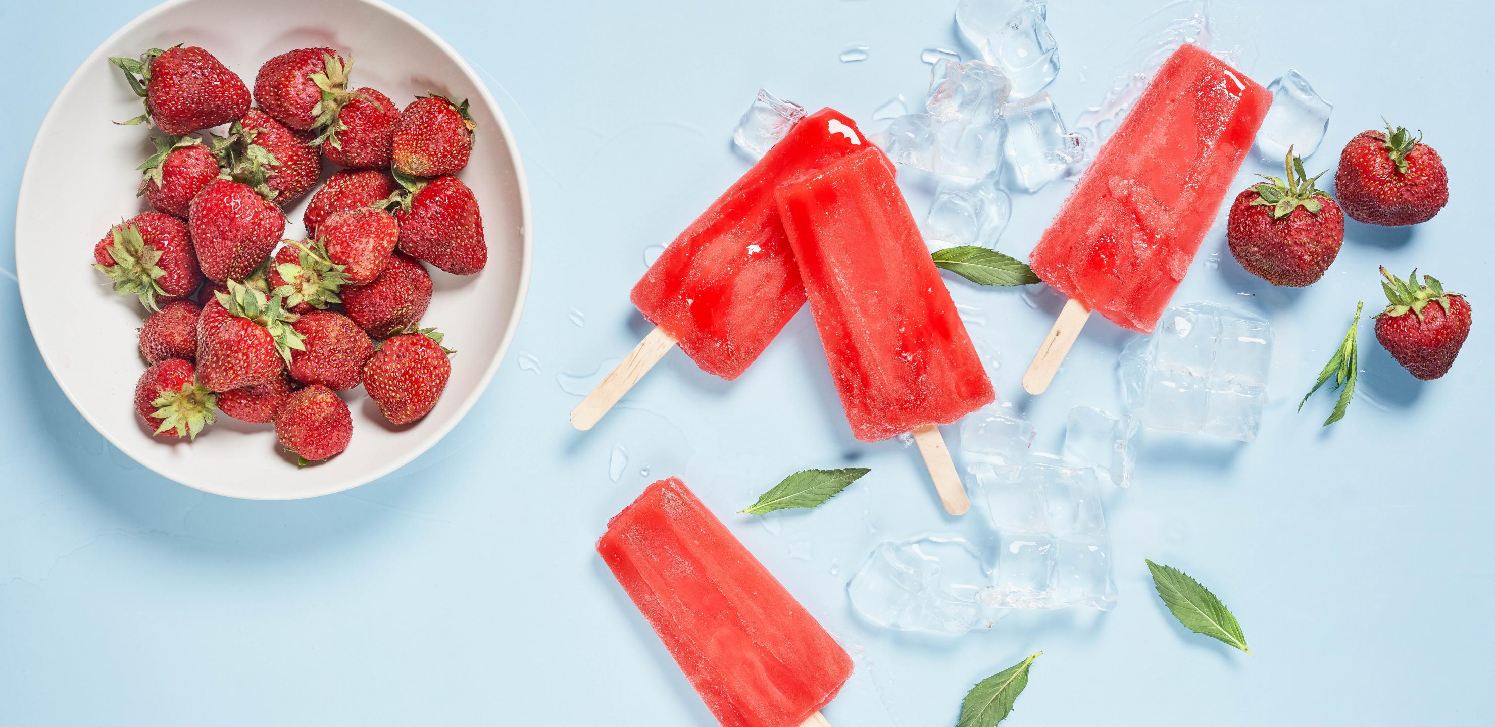 Popsicles Ice-cream Ice Dessert Strawberry