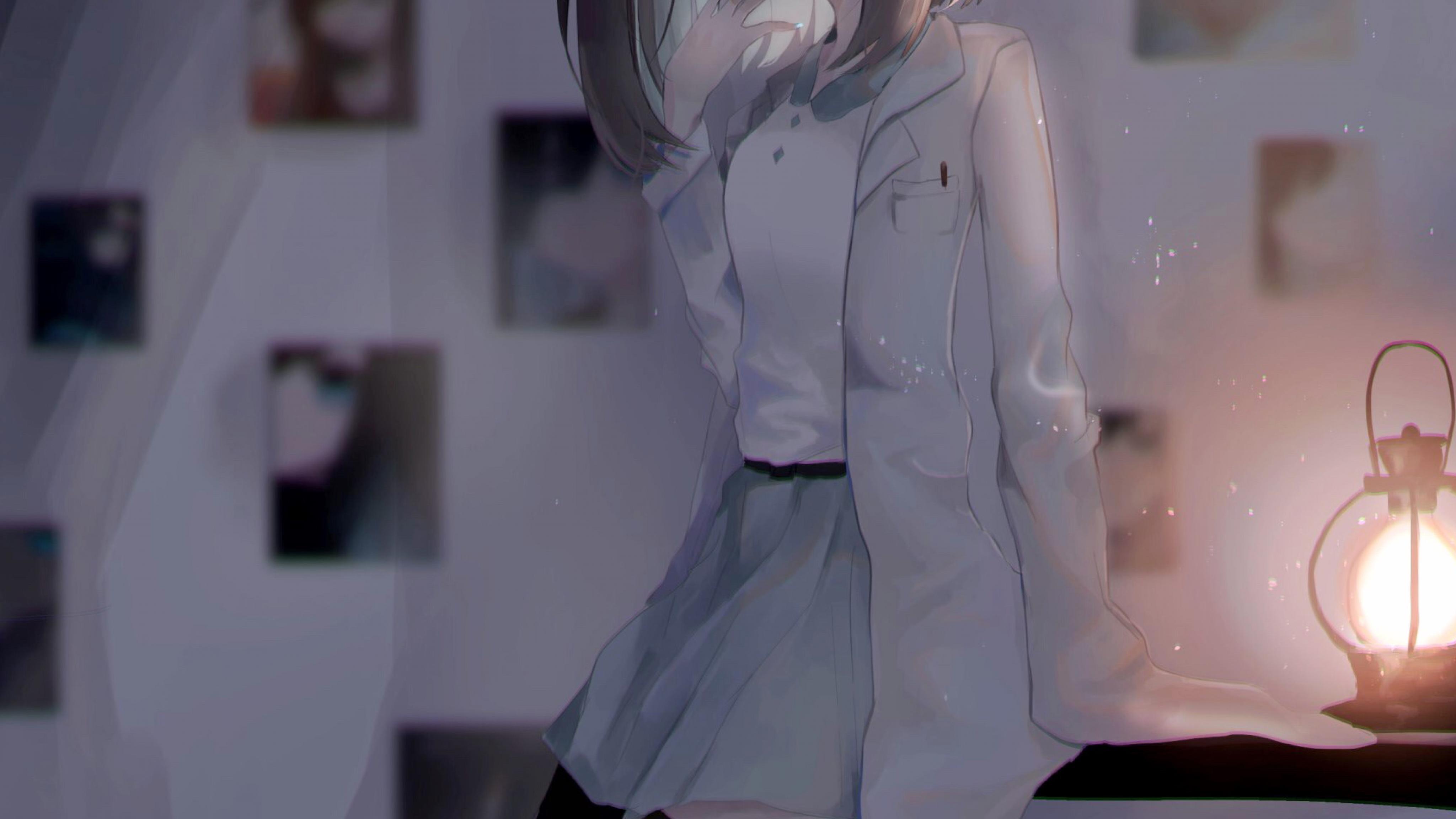Girl Bathrobe Anime Art