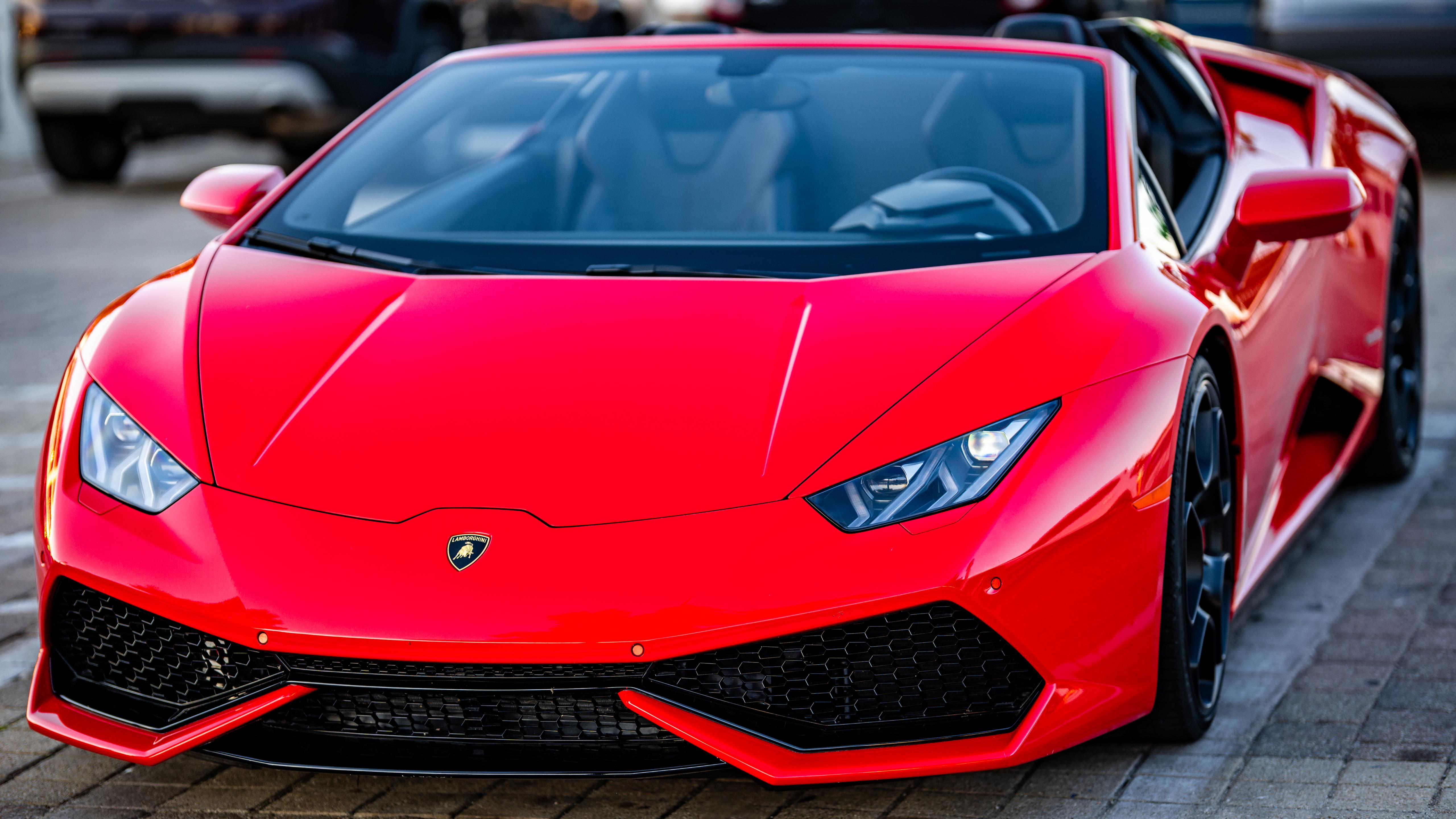 Lamborghini Car Sports-car Red Front-view