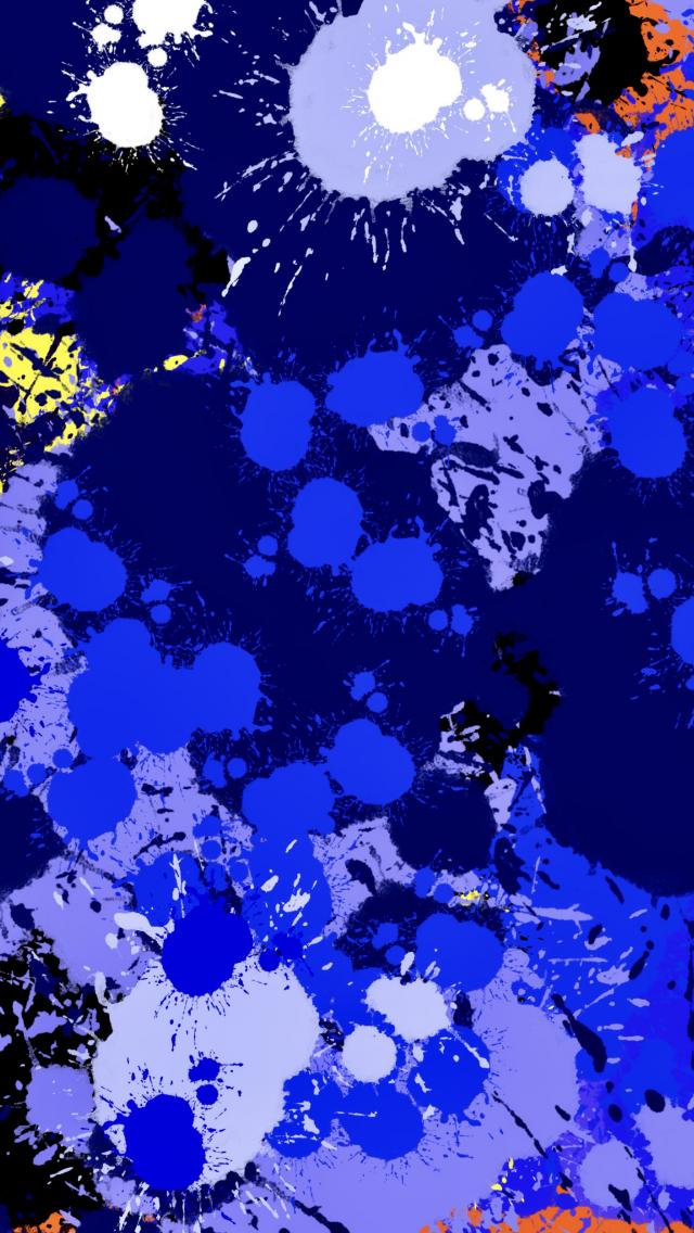 Paint Spots Splashes Drips Abstraction Blue