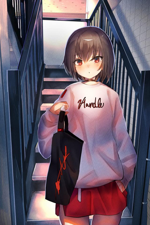 Girl Stairs Anime
