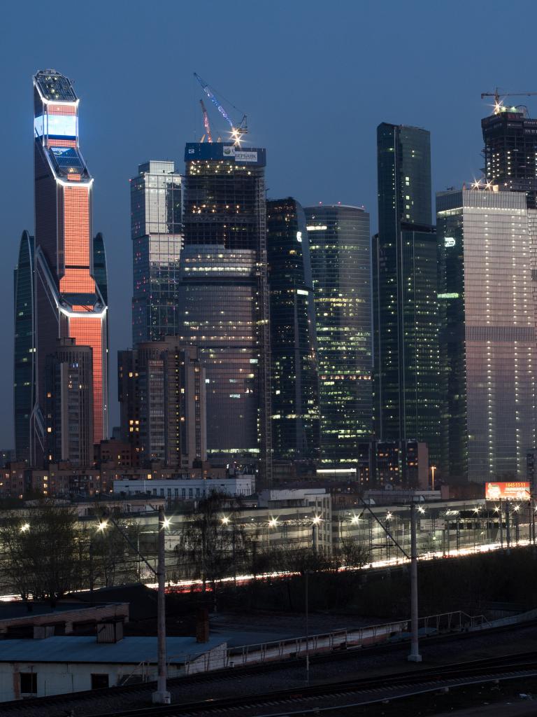 Skyscrapers Buildings Twilight Dark Moscow