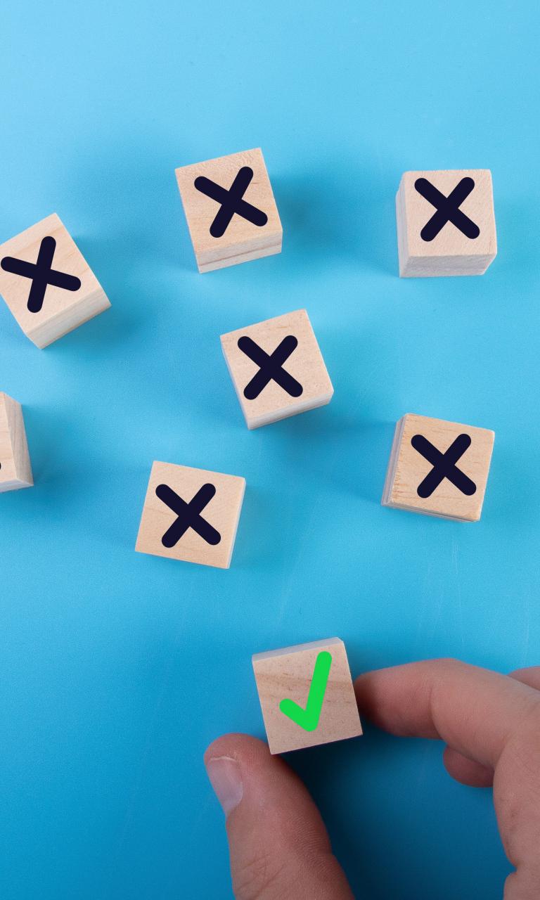 Choice Cubes Symbols Hand Blue