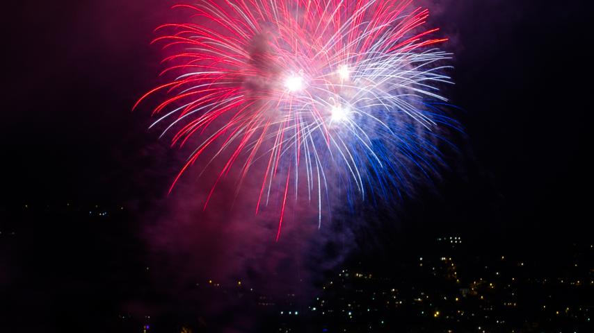 Fireworks Explosions Sparks Light Dark