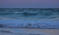 Beach Sea Waves Moon Twilight