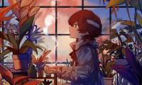 Boy Flowers Magic Anime Art