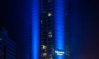 Building Architecture Backlight Blue Night Dark