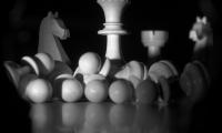 Chess Figures Game Black-and-white Dark