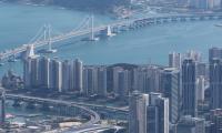 City Buildings Bridge Water Aerial-view