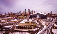 City Buildings Road Aerial-view Winter