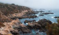 Coast Rocks Sea Fog Nature Landscape