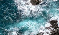 Coast Stones Sea Waves Nature Aerial-view
